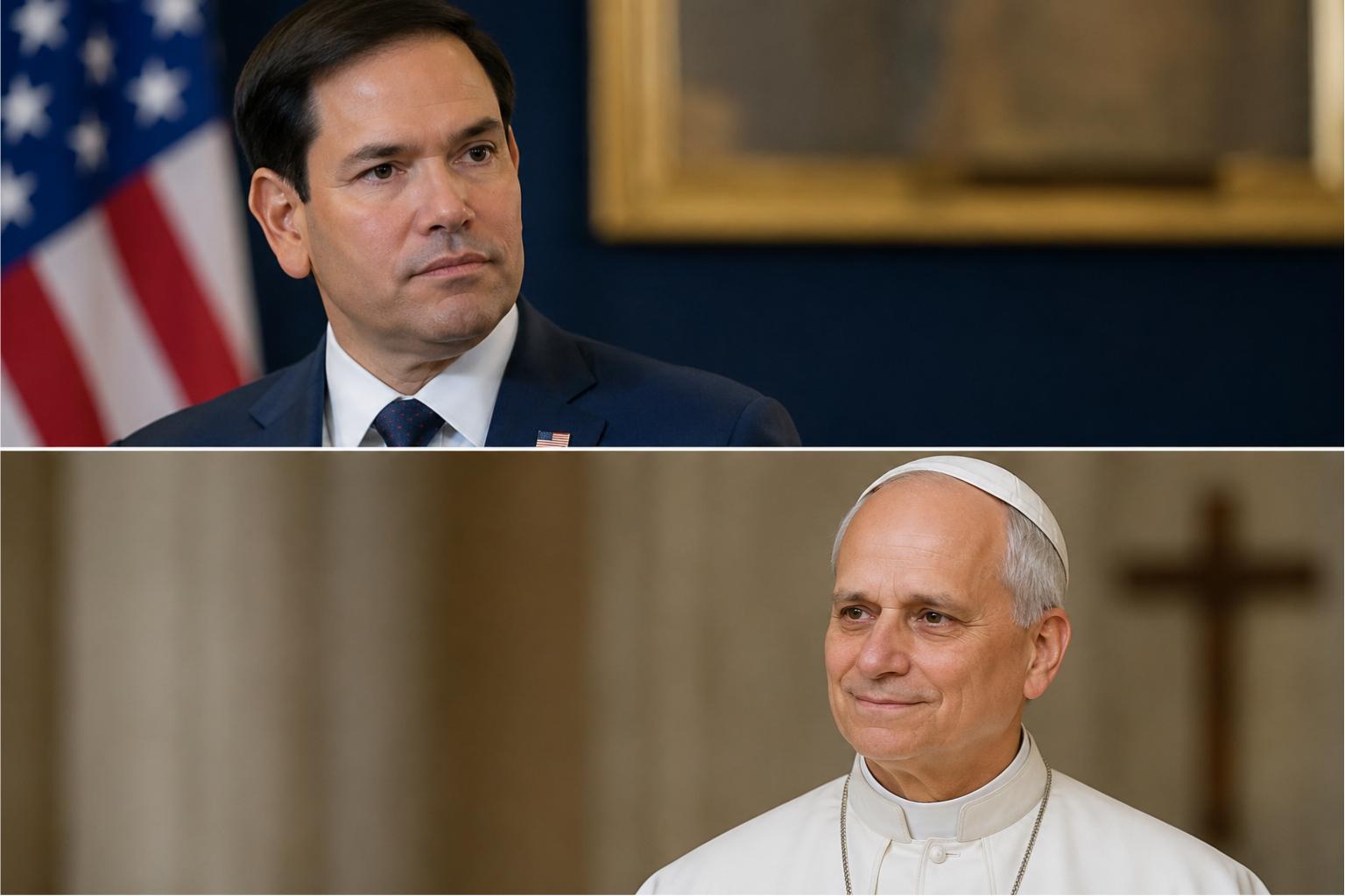 Generated image of U.S Secretary Marco Rubio and Pope Leo XIV