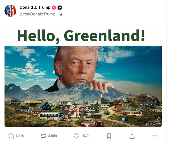 Trump Revives Greenland Controversy With&nbsp;AI-Generated on his Truth Social